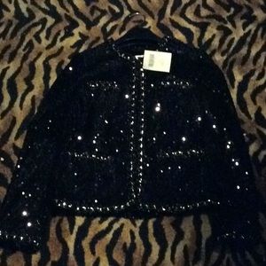 Boston Proper Sequin Parisian proper black jacket